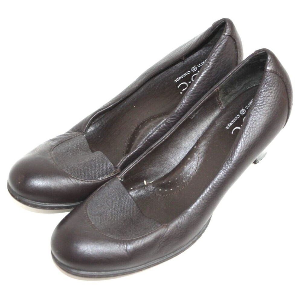 BOC Born Concept Heels Pumps Dark Brown Slip On Leather Shoes Women SZ 8.5*READ